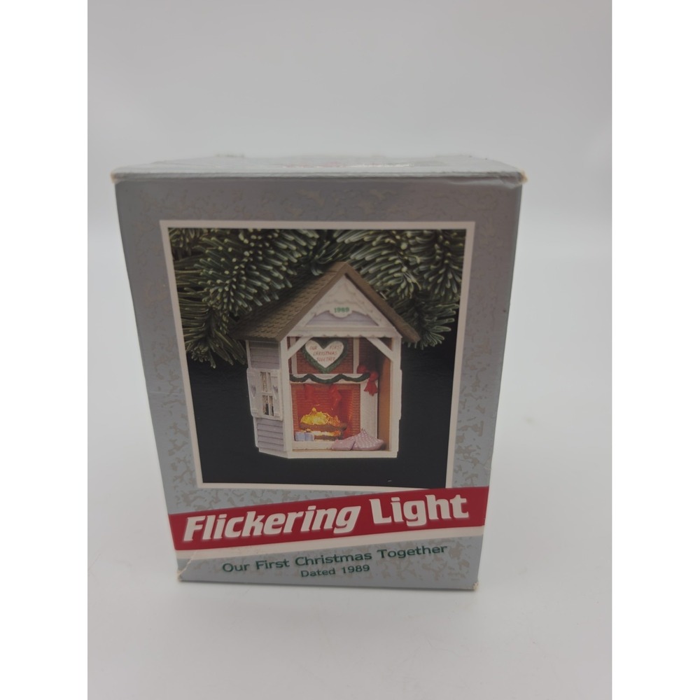 1989 Hallmark Keepsake Magic Ornament Our First Christmas Together Flickering